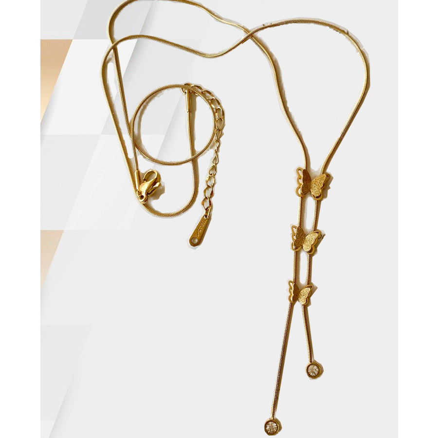 گردنبند طرح پروانه و گوی-000226