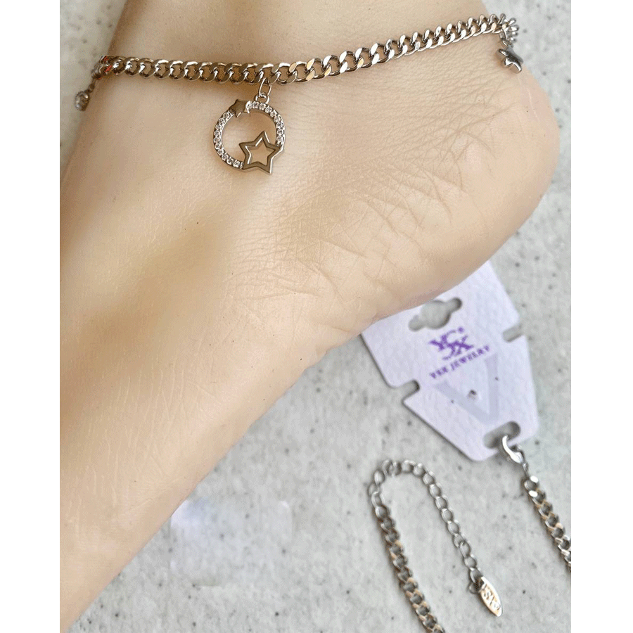 پابند طرح آویز ستاره نقره ای-000416